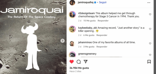 Jamiroquia en Barcelona el 6 de noviembre.